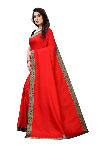 Vamika Red Dola Silk Border Saree (Kirti Red)