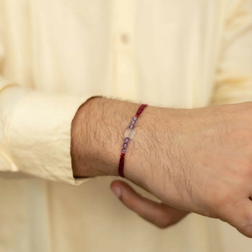Indianvibez Bodh Clarity & Insight Real Crystal Stone Rakhi With Authenticity Certificate