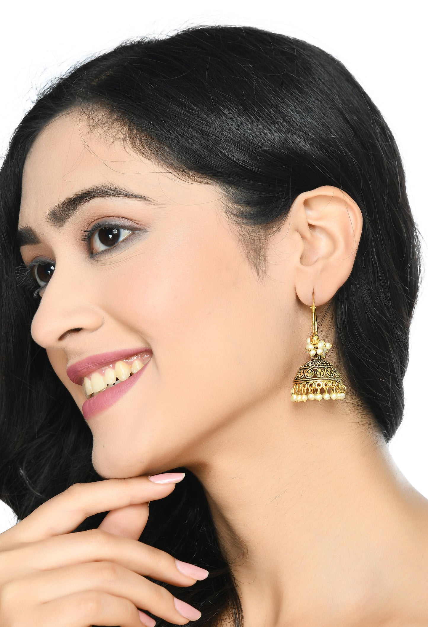 Mominos Fashion Johar Kamal Designer Golden Color Jhumkas
