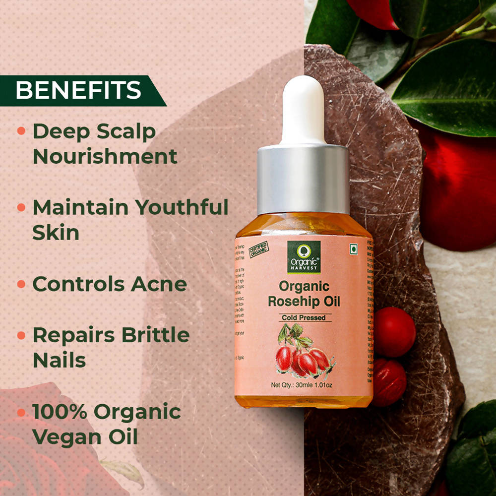 Organic Harvest Cold-Pressed Rosehip Seed Oil - 30 ml