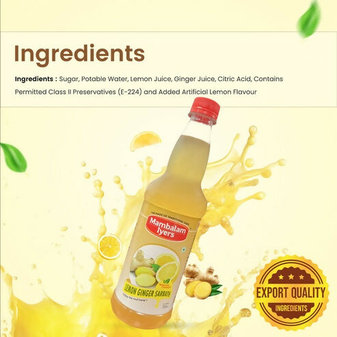 Mambalam Iyers Lemon Ginger Sarbath