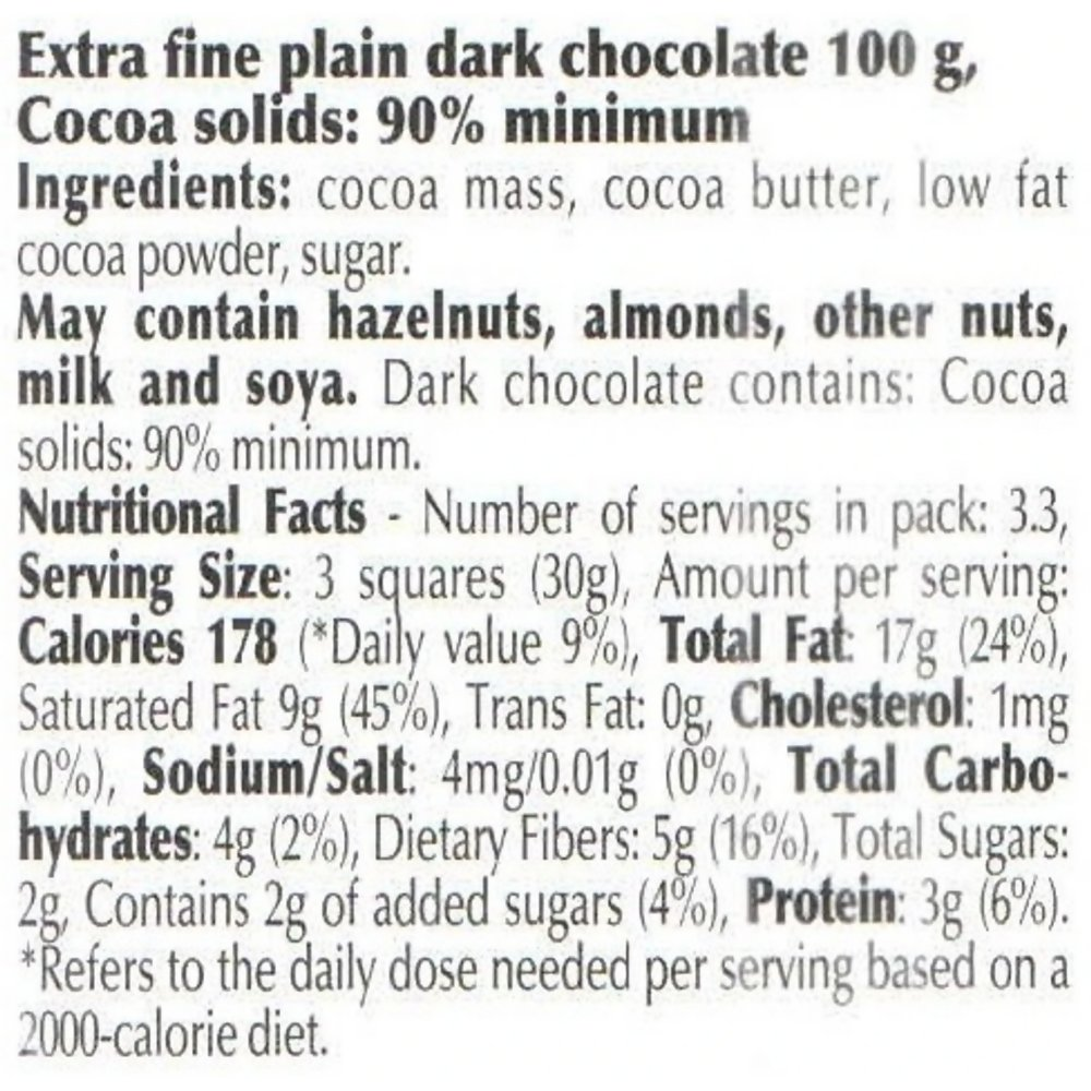 Lindt Excellence 90% Cocoa Dark Supreme Chocolate
