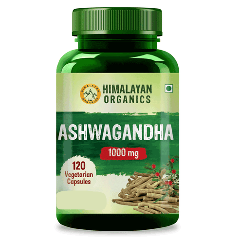 Himalayan Organics Ashwagandha 1000 mg Vegetarian Capsules - 120 Caps