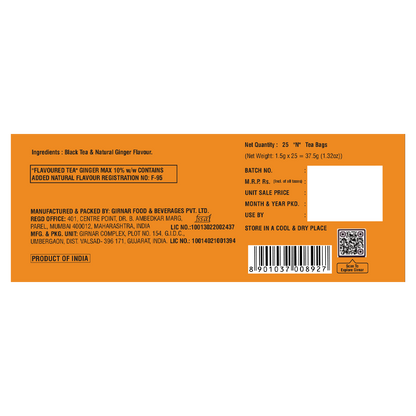 Girnar Black Tea Bags - Adrak
