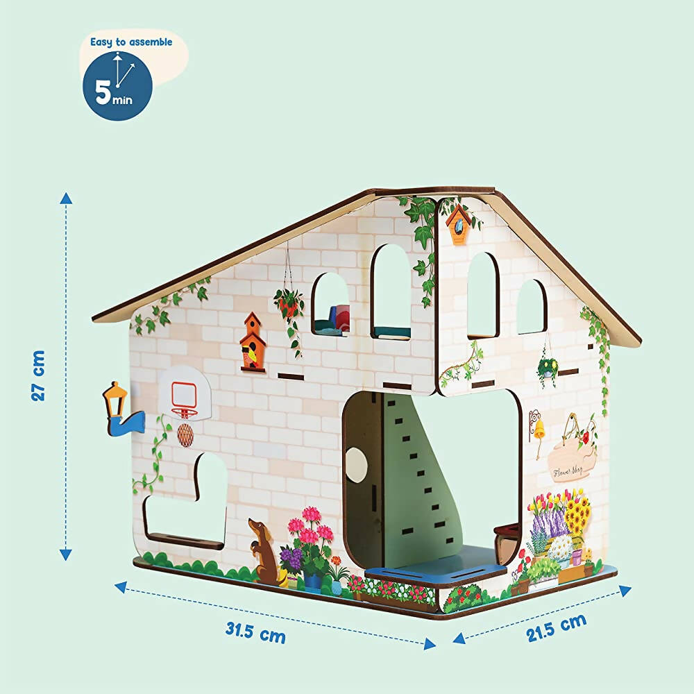 Webby Bloomvilla A Florists Home All Side Play Wooden Doll House