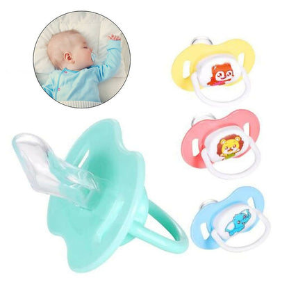 Safe-O-Kid Cartoon Design Silicone Pacifier/Soother With Holder Chain And Clip - Assorted