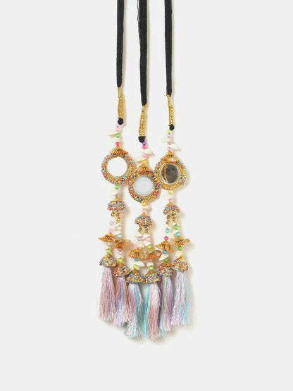 Ruby Raang Shell And Mirror Work Parandi
