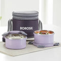 Borosil Glory Green Lunchbox Set of 2 Tall