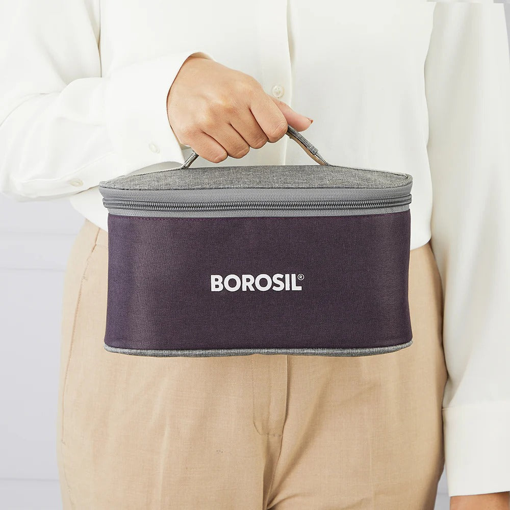 Borosil Glory Lavender Lunchbox Set of 4