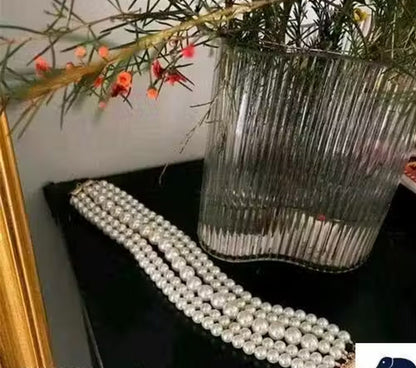 Jewel City White Multi-Strand Pearl Choker Necklace | Elegant Layered Pearl Statement Jewelry