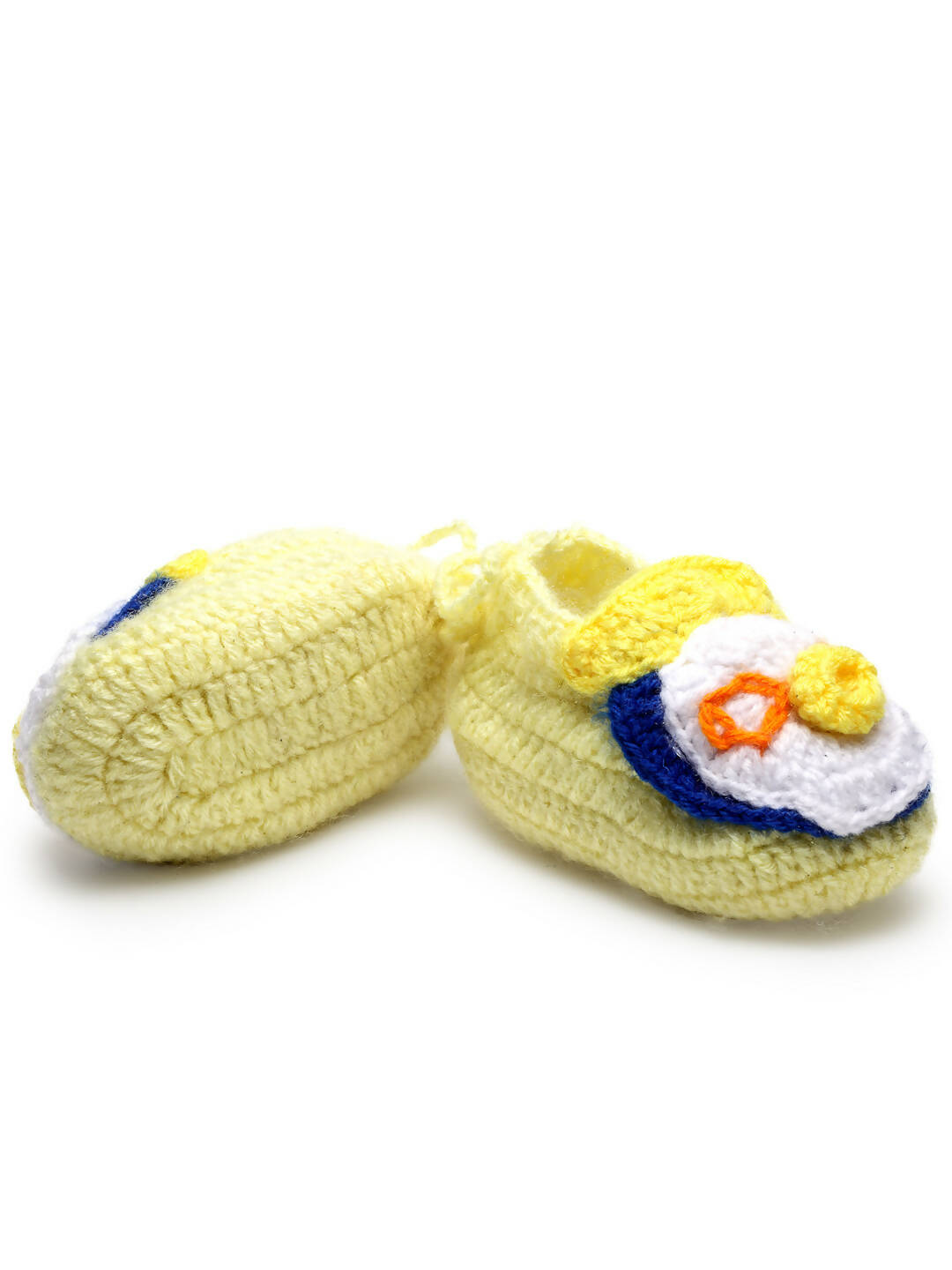 Chutput Kids Woollen Hand Knitted Self Desgin Booties - Yellow