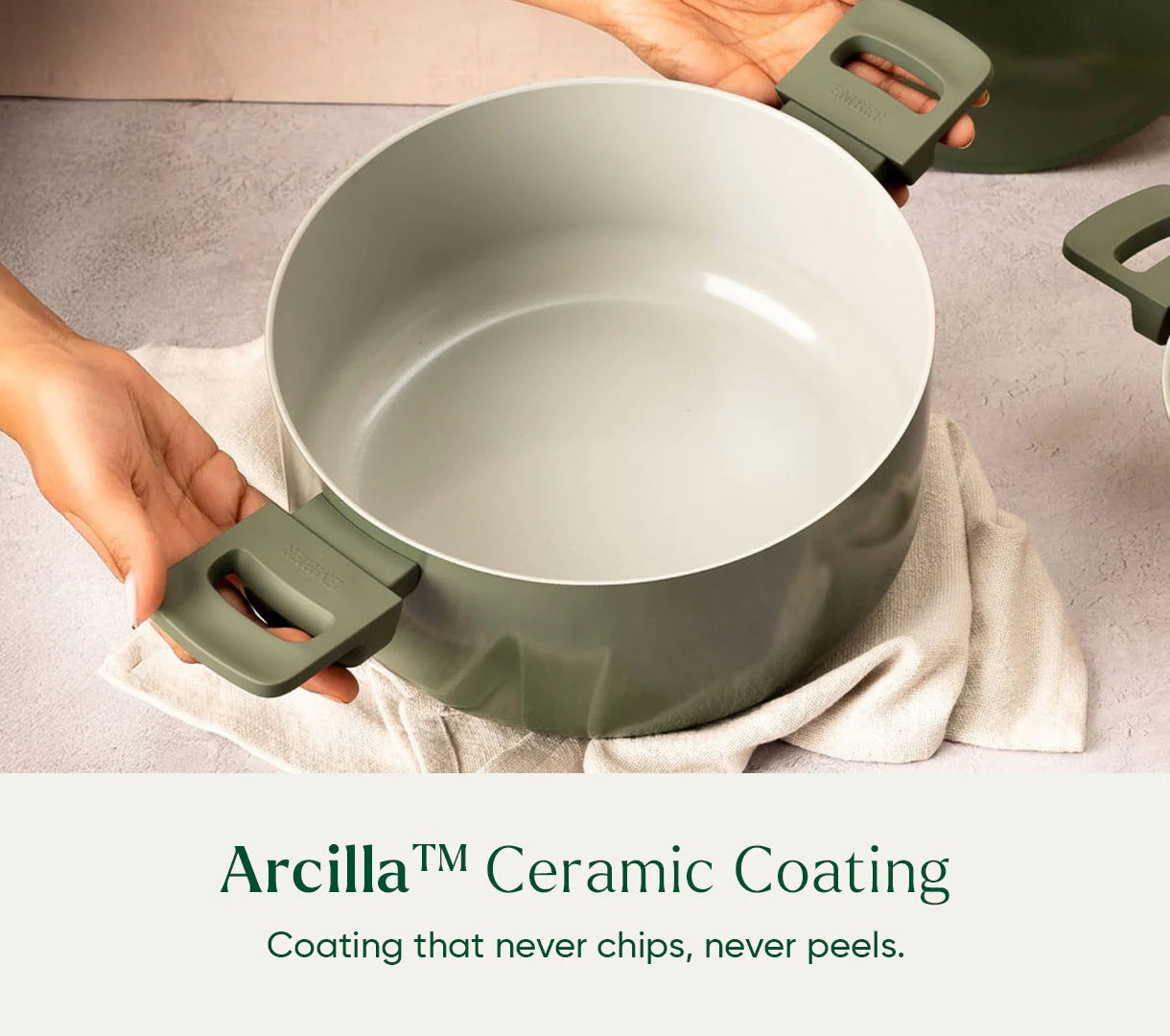 Ember Ceramic Biryani Pot 24cm Soft-Touch Handle