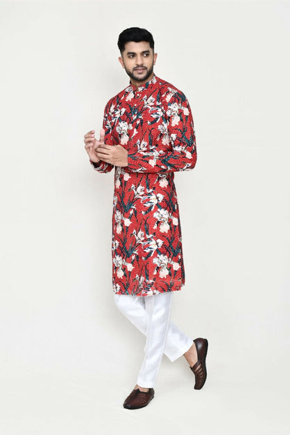 Joban Fashion Maroon Colored Rayon Based With Thread & Sequence Work Fabric Kurta With Straight Fit Pant