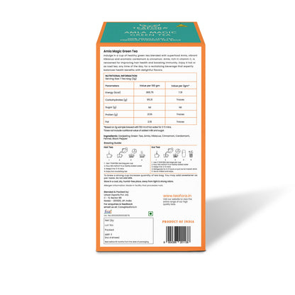 TEAFORA Amla Magic Green Tea | 20 Count Pyramid Tea Bags