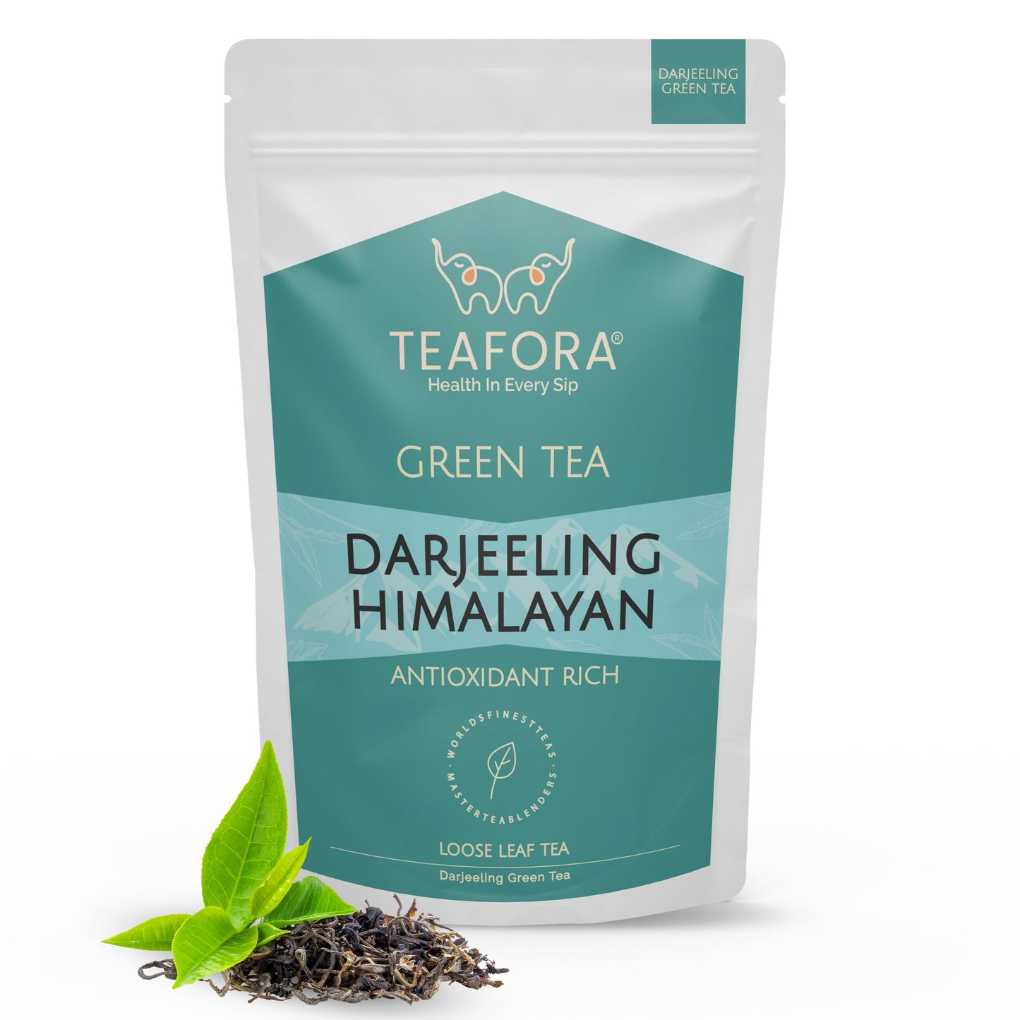 TEAFORA Darjeeling Himalayan Green Tea | Loose Leaf Tea | Relaxing & Stress Relief Tea | Immune Support | Brew Hot or as an Iced Tea