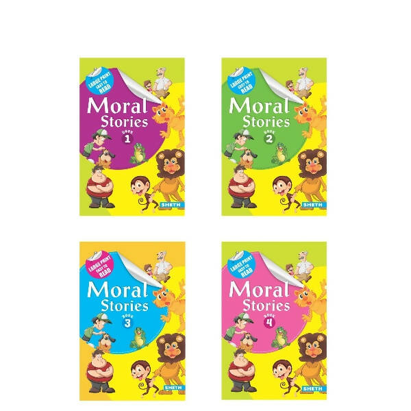 Large Print Easy to Read Moral Stories Set of 4| Bedtime Stories Books for Kids| Ages 4-8 Years