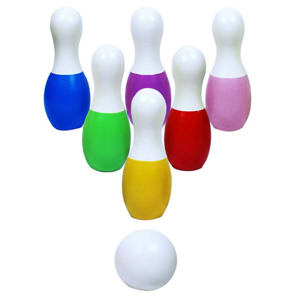 Matoyi Rainbow Colored Bowling Pin And Stacker Combo