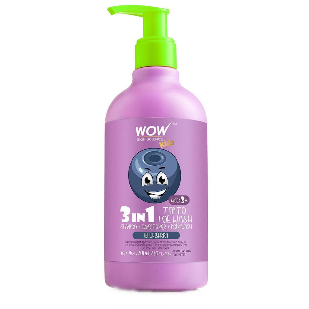 Wow Skin Science Kids Blueberry 3 in 1 Tip to Toe Wash - 300 ml