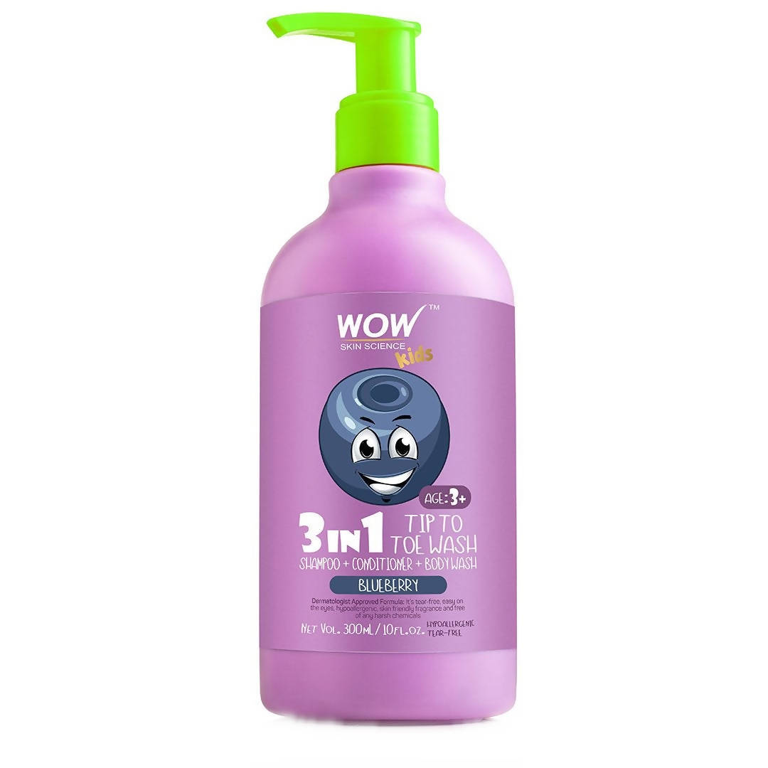Wow Skin Science Kids Blueberry 3 in 1 Tip to Toe Wash - 300 ml