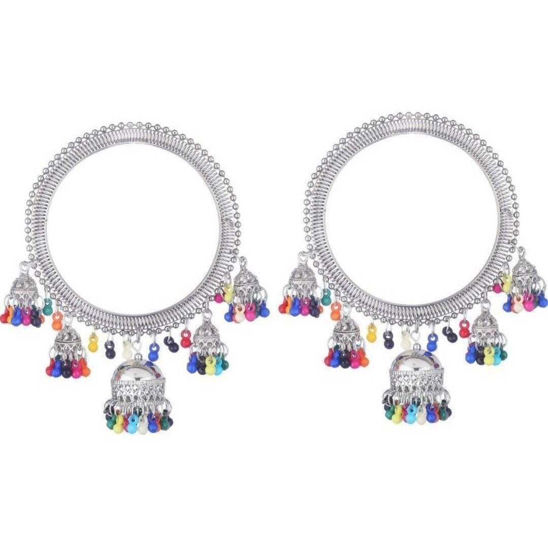 MS Fashion India Multicolor Pearls With Small Jhumkas Hanging Bangles