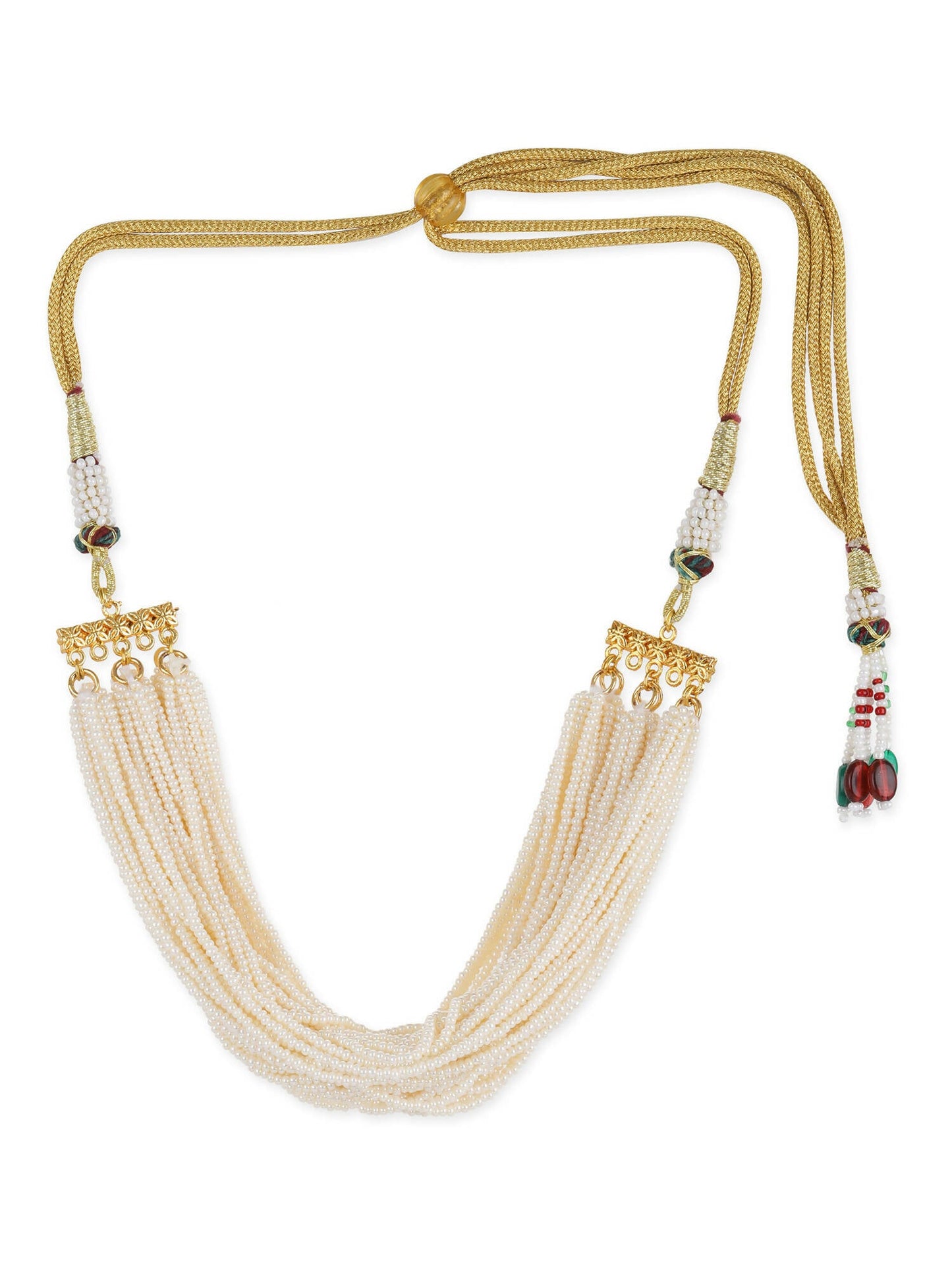 White Brass Gold-Polished Necklace - Ruby Raang