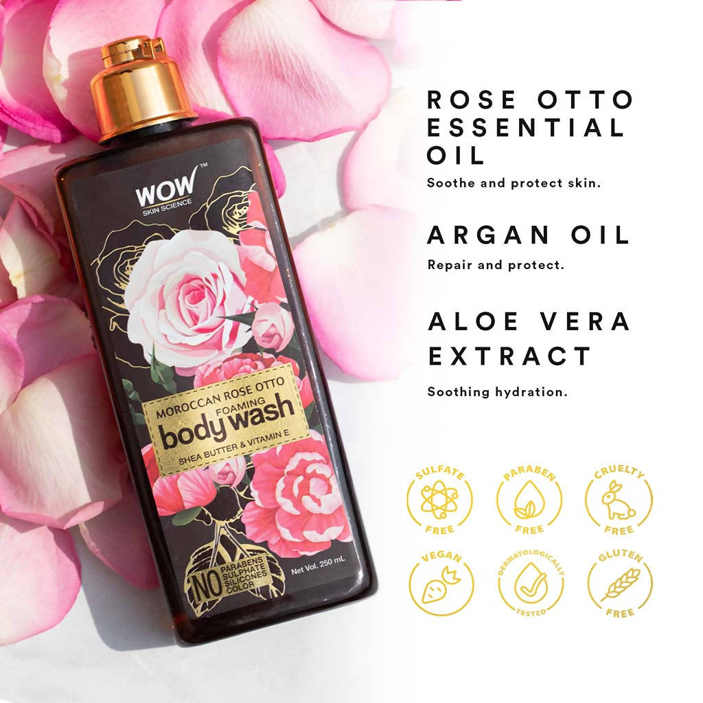 Wow Skin Science Moroccan Rose Otto Foaming Body Wash - 250 ml