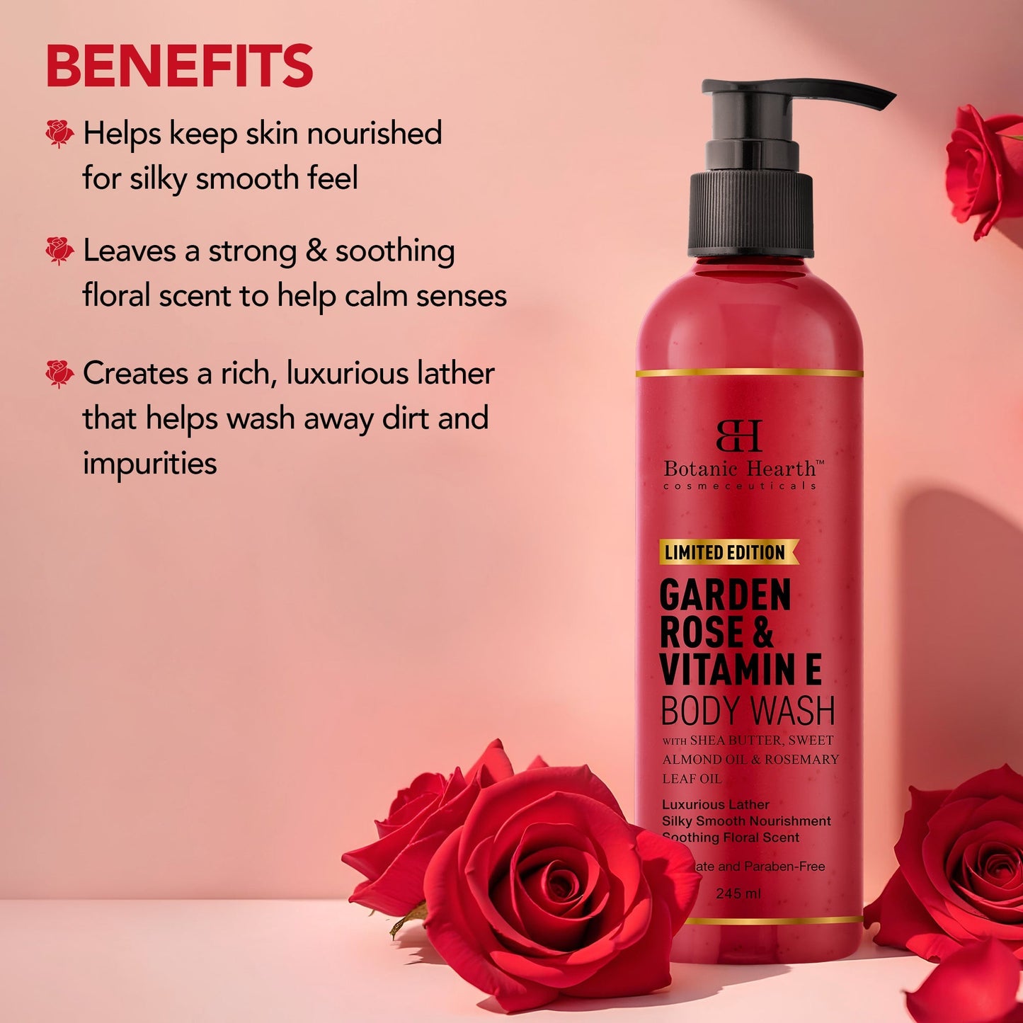 Botanic Hearth Garden Rose & Vitamin E Body Wash