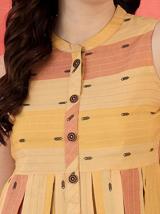 Sangria Women Geometric Printed Cotton Peplum Top