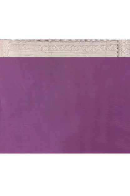 Joban Fashion Purple Pure Katan Pure Handloom Banarasi Silk Saree
