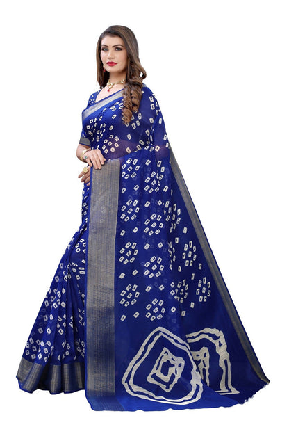 Vamika Beautiful Blue Linen Jari Border Saree (RADHIKA BLUE)