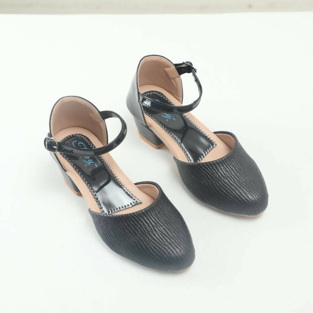 Tiny Bugs Girls Party Wear Ballerinas Heels - Black