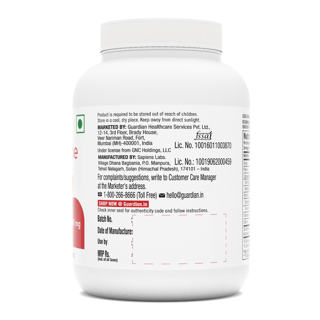 GNC L Glutathione Brightens Skin and Fades Dark Spots & Pigmentation - 60 tabs