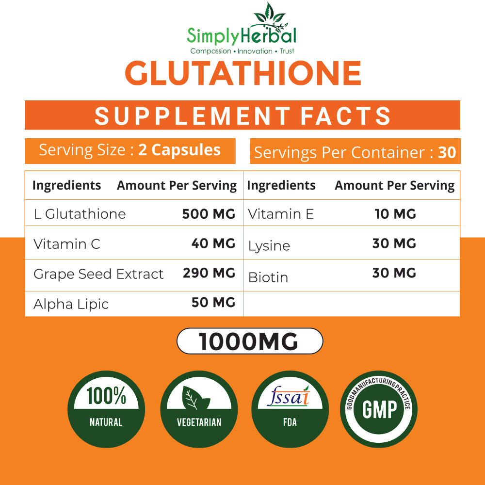 Simply Herbal L Glutathione - 60 tabs