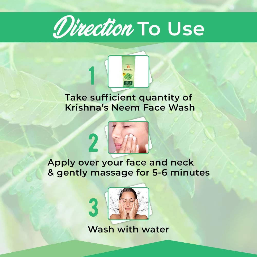 Krishna's Herbal & Ayurveda Neem Face Wash - 90 ml