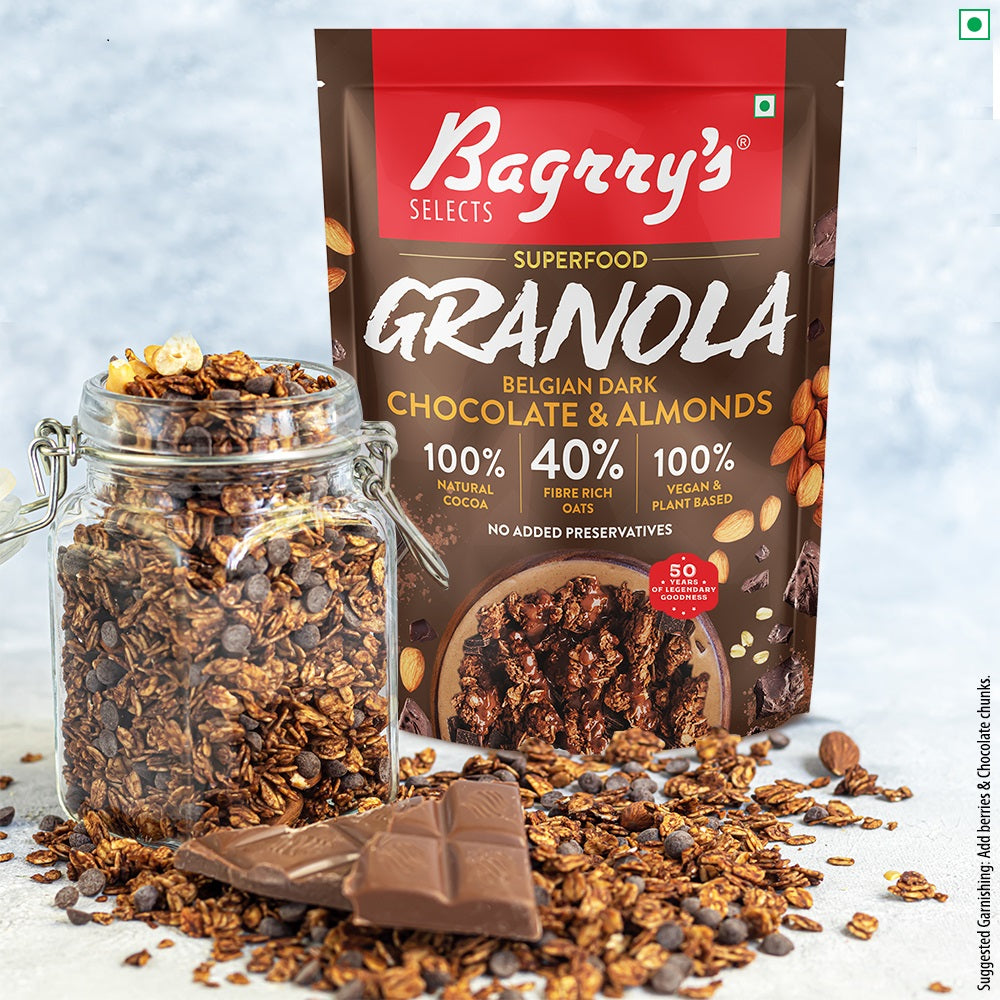 Bagrry’s Superfood Granola Belgian Dark Chocolate & Almonds - 400 gms