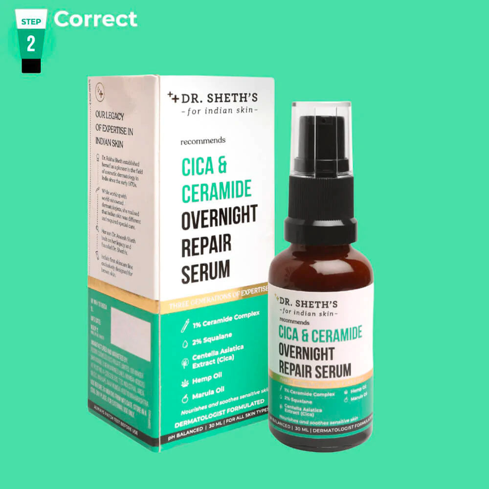 Dr. Sheth's Cica & Ceramide Overnight Repair Serum - 30 ml