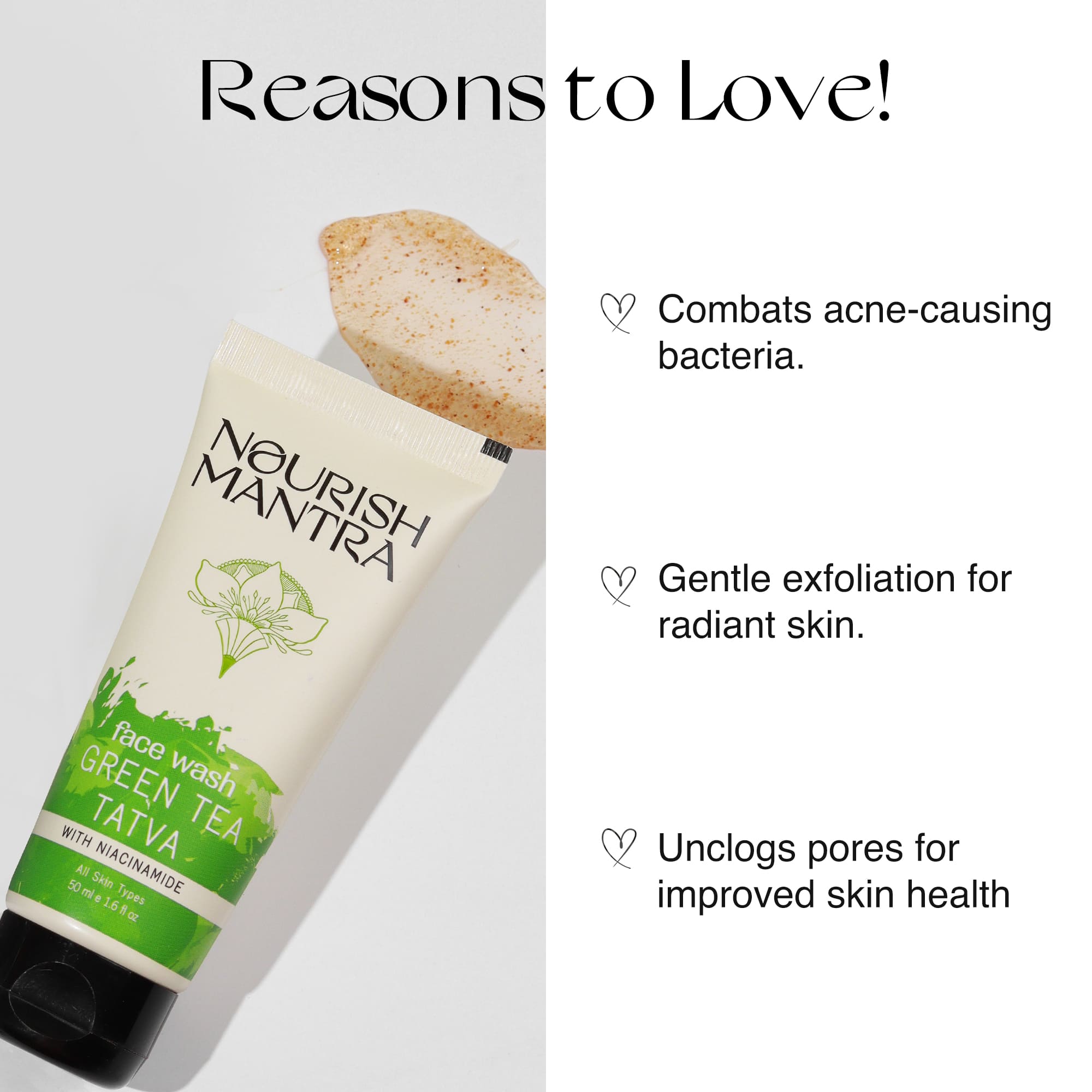 Nourish Mantra Green Tea Face Wash - 50 ml