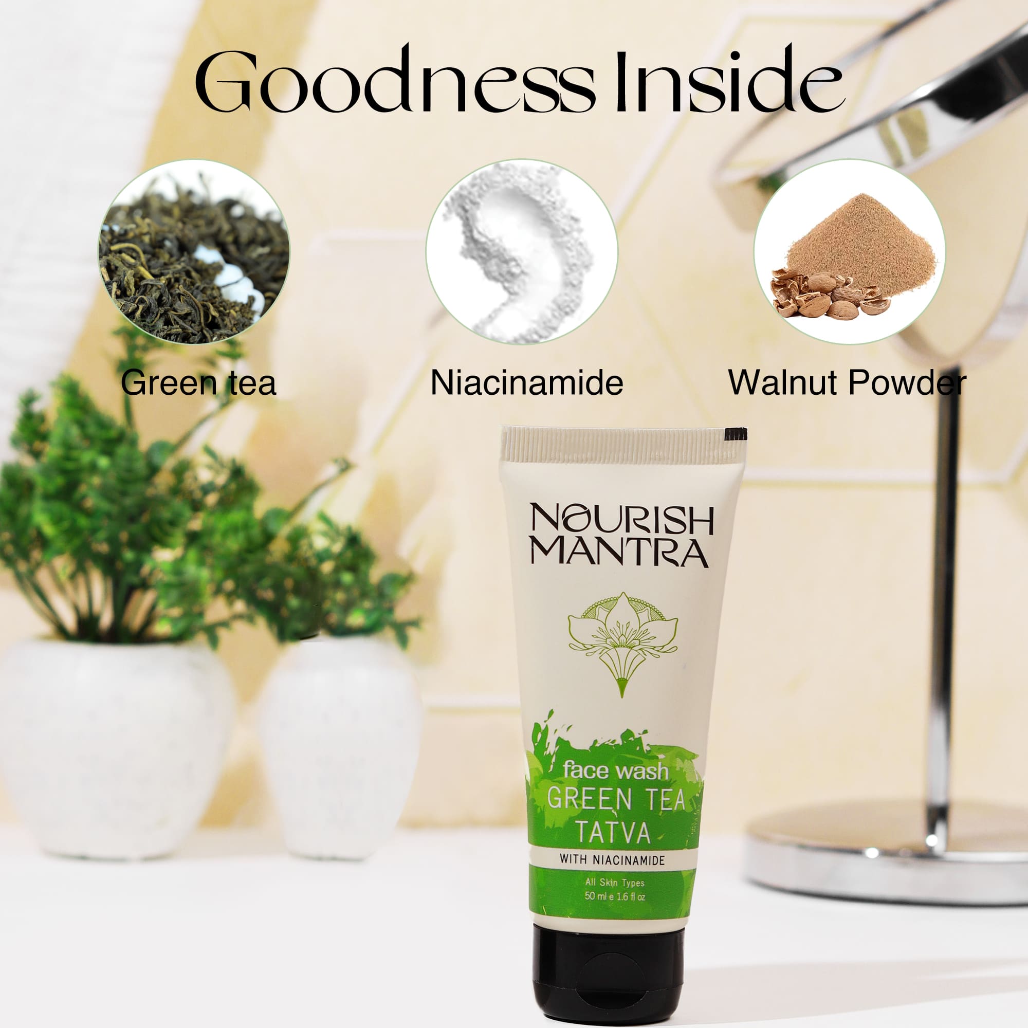Nourish Mantra Green Tea Face Wash - 50 ml