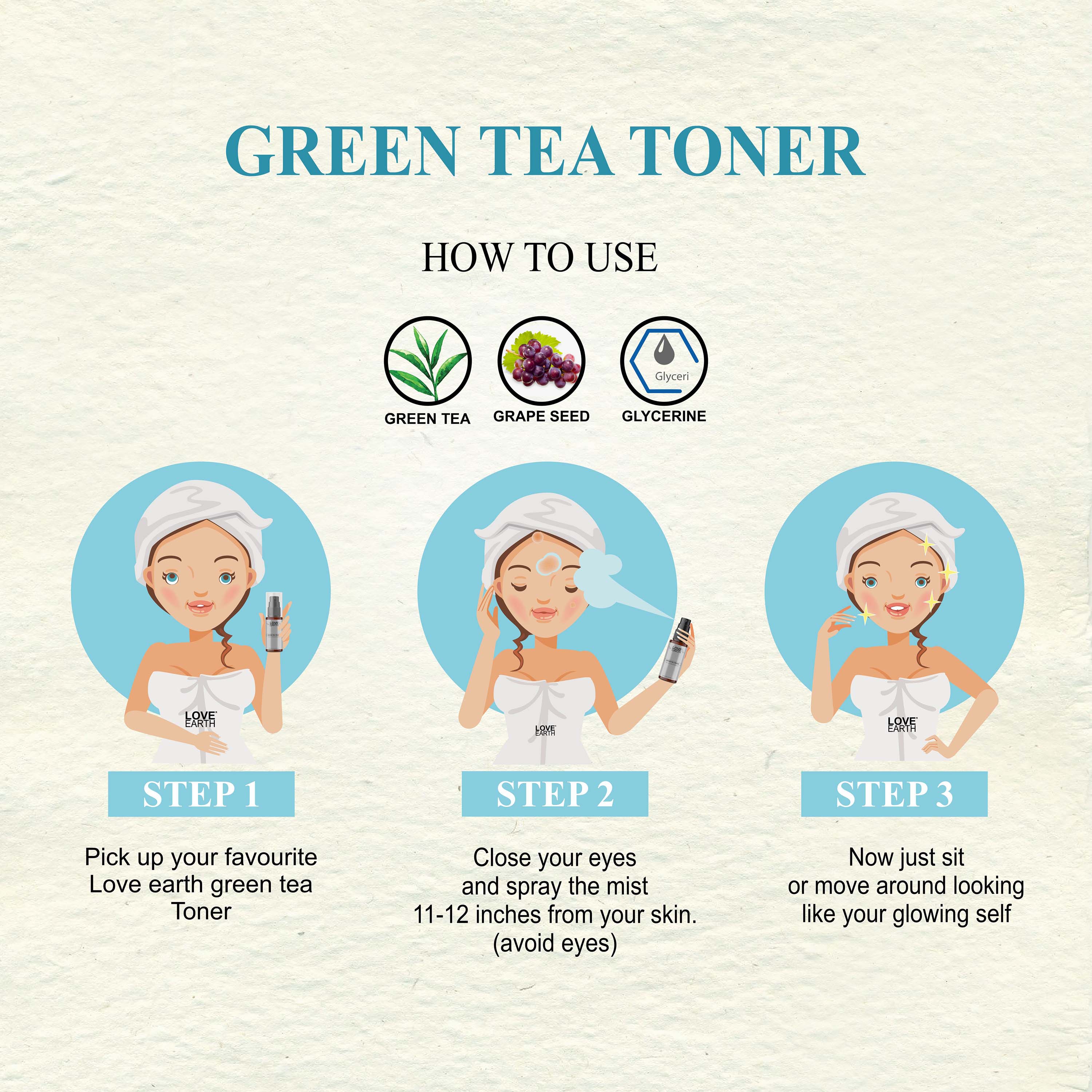 Love Earth Green Tea Toner - 100 ml