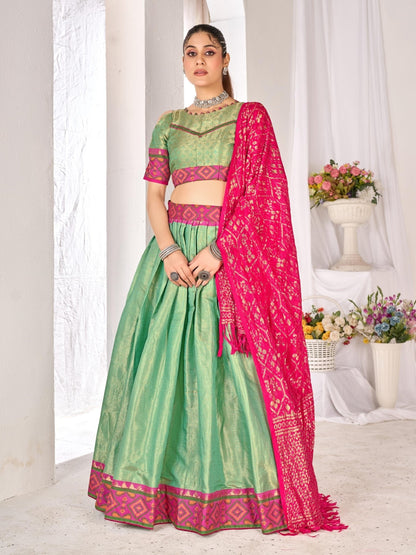 Anaita Green Weaving Work Silk Lehenga Choli