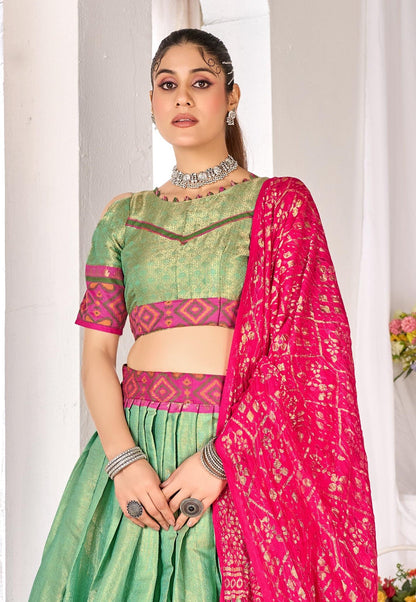Anaita Green Weaving Work Silk Lehenga Choli