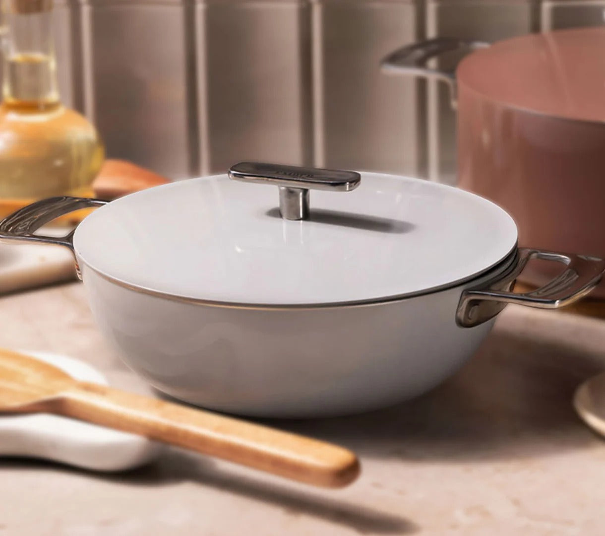 Ember Kadai 24cm Florence Collection Stainless Steel Handle Ceramic Non-Stick