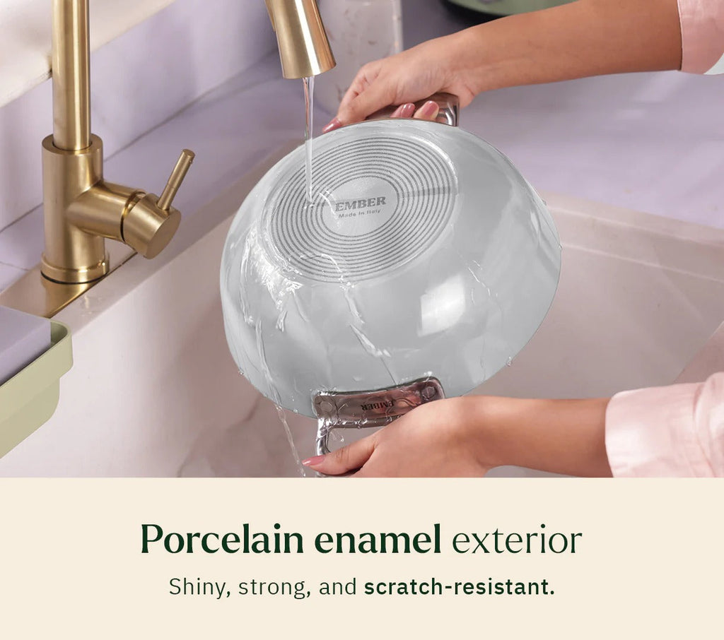 Ember Kadai 24cm Florence Collection Stainless Steel Handle Ceramic Non-Stick