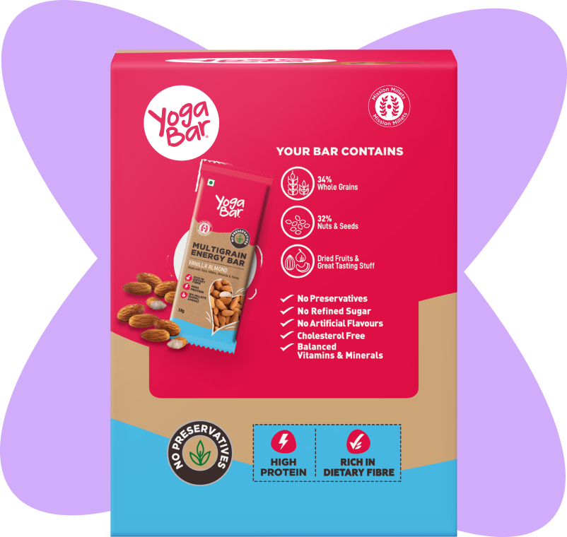 Yogabar Vanilla Almond Energy Bar - 380 gms