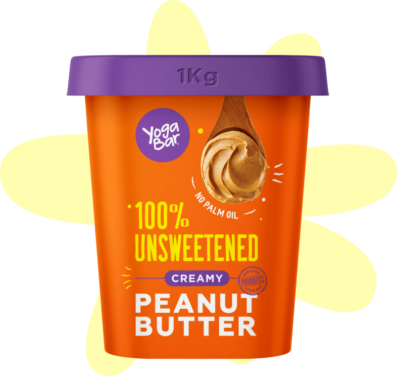 Yogabar Creamy 100% Unsweetened Peanut Butter - 1 kg