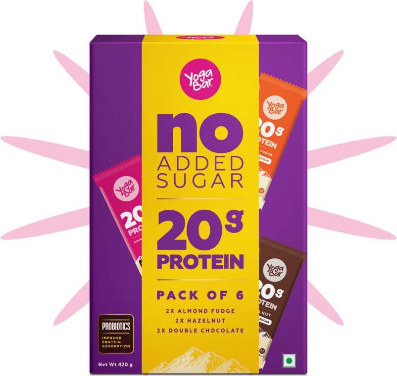Yogabar Variety Pack 20g Protein Bar Pack of 6 - 420 gms