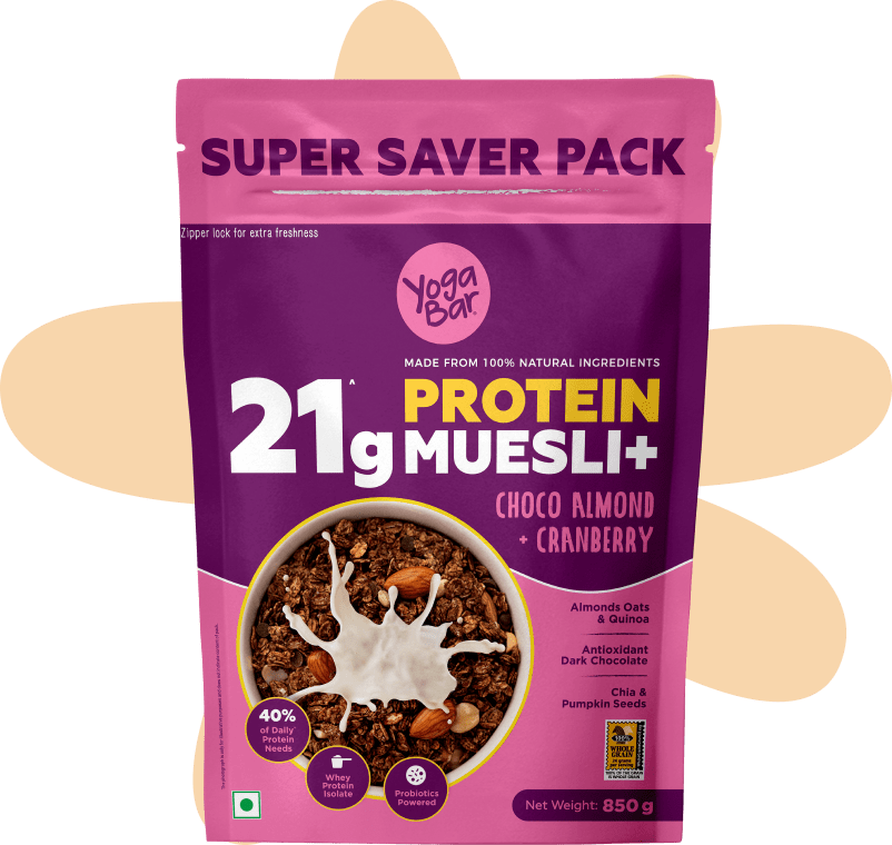 Yogabar 21g Protein Muesli Choco Almond - 850 gms