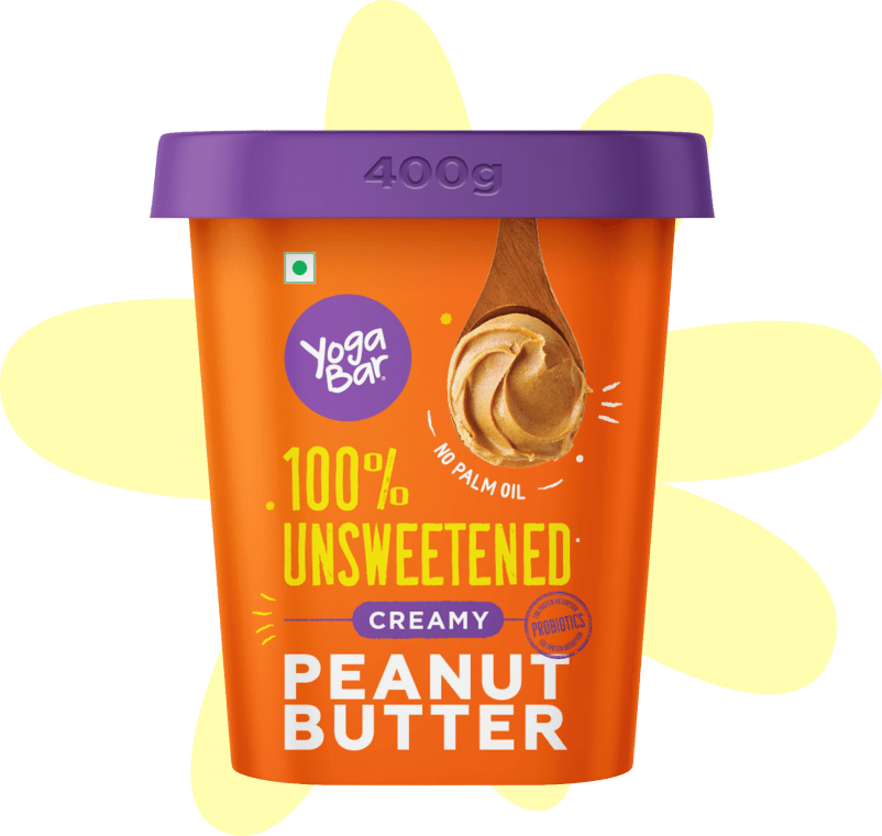 Yogabar Creamy 100% Unsweetened Peanut Butter - 400 gms