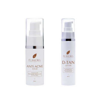 Flawora Set of Anti Acne Serum and D-Tan Lotion