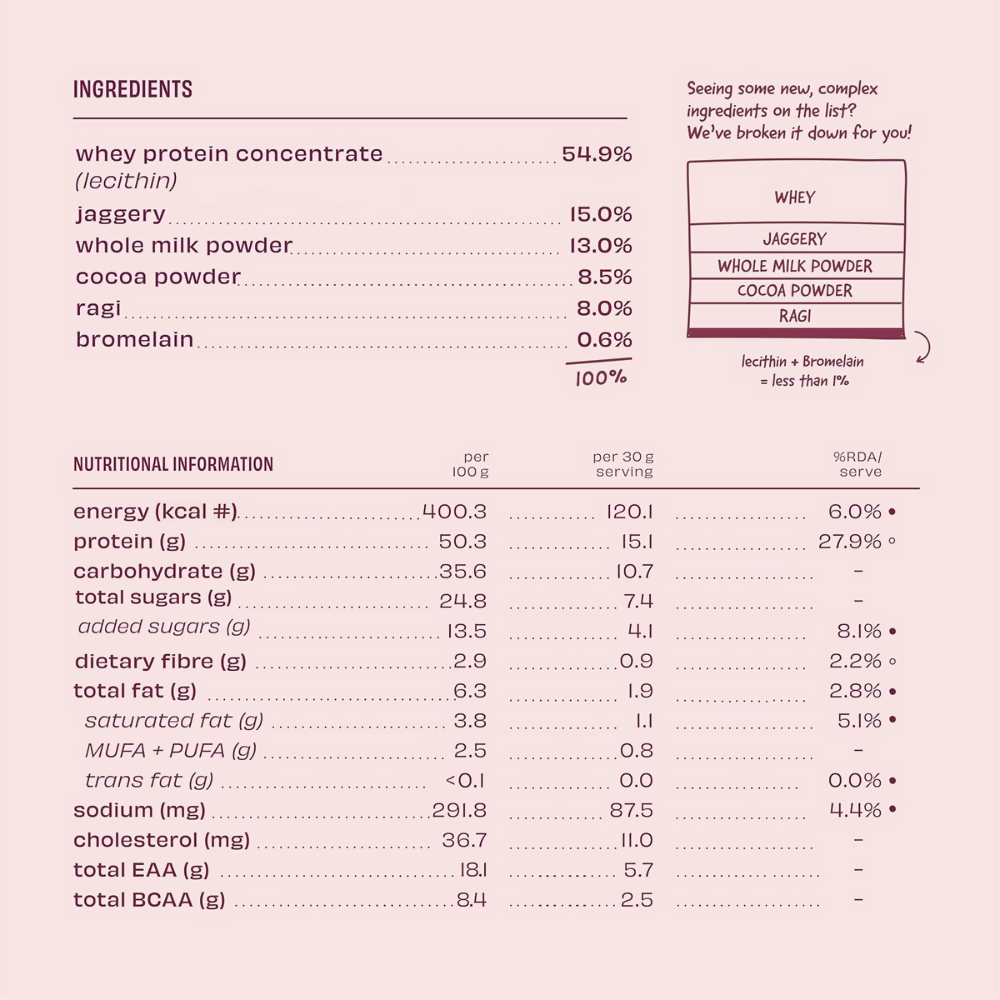 The Whole Truth 15g Protein/Scoop - Ragi Cocoa